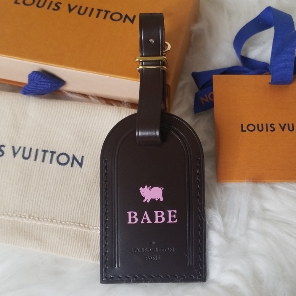 LOUIS VUITTON LARGE EBENE BROWN BABE LUGGAGE TAG - Picture 5 of 6